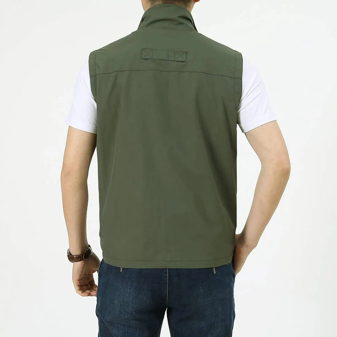 Mens Work Vest Summer Travel Photo Vest Cargo Sleeveless Jackets with Pockets