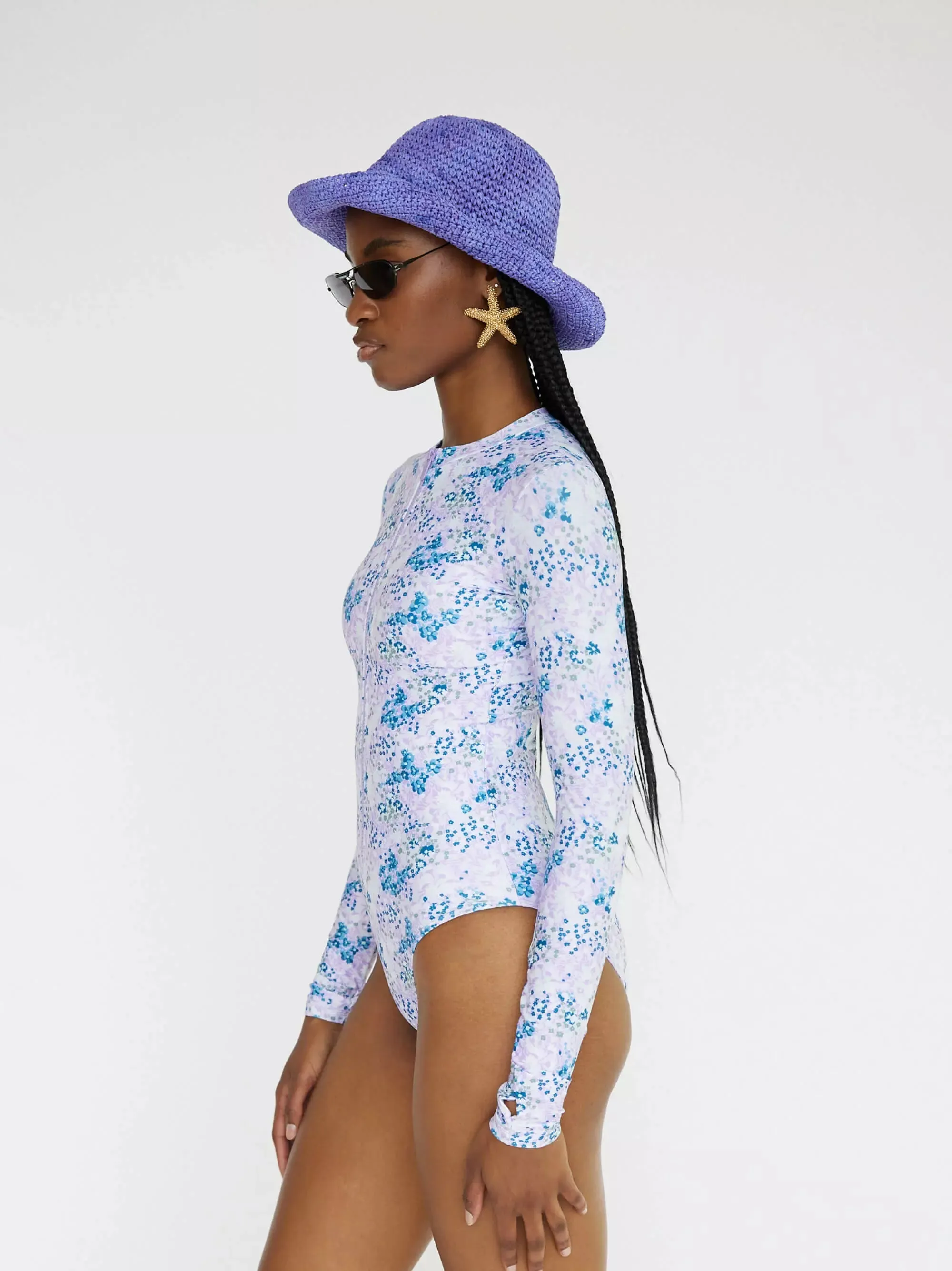 Mila - Long Sleeve One Piece Swimsuit | Lavender Fields