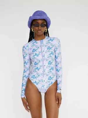 Mila - Long Sleeve One Piece Swimsuit | Lavender Fields
