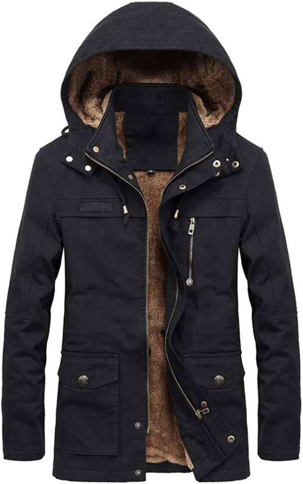 Military Cargo Coat Mens Thick Warm Winter Parkas Casual Cotton Padded Jacket