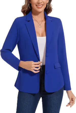 MINTLIMIT Blazers for Women Long Sleeve Button Front Blazer Notch Lapel Casual Work Office Suit Jackets with Pocket