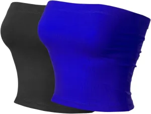 MixMatchy Women's Basic Tube Tops Built in Shelf Bra Strapless Crop Tops Bandeau Sexy Summer Outfits