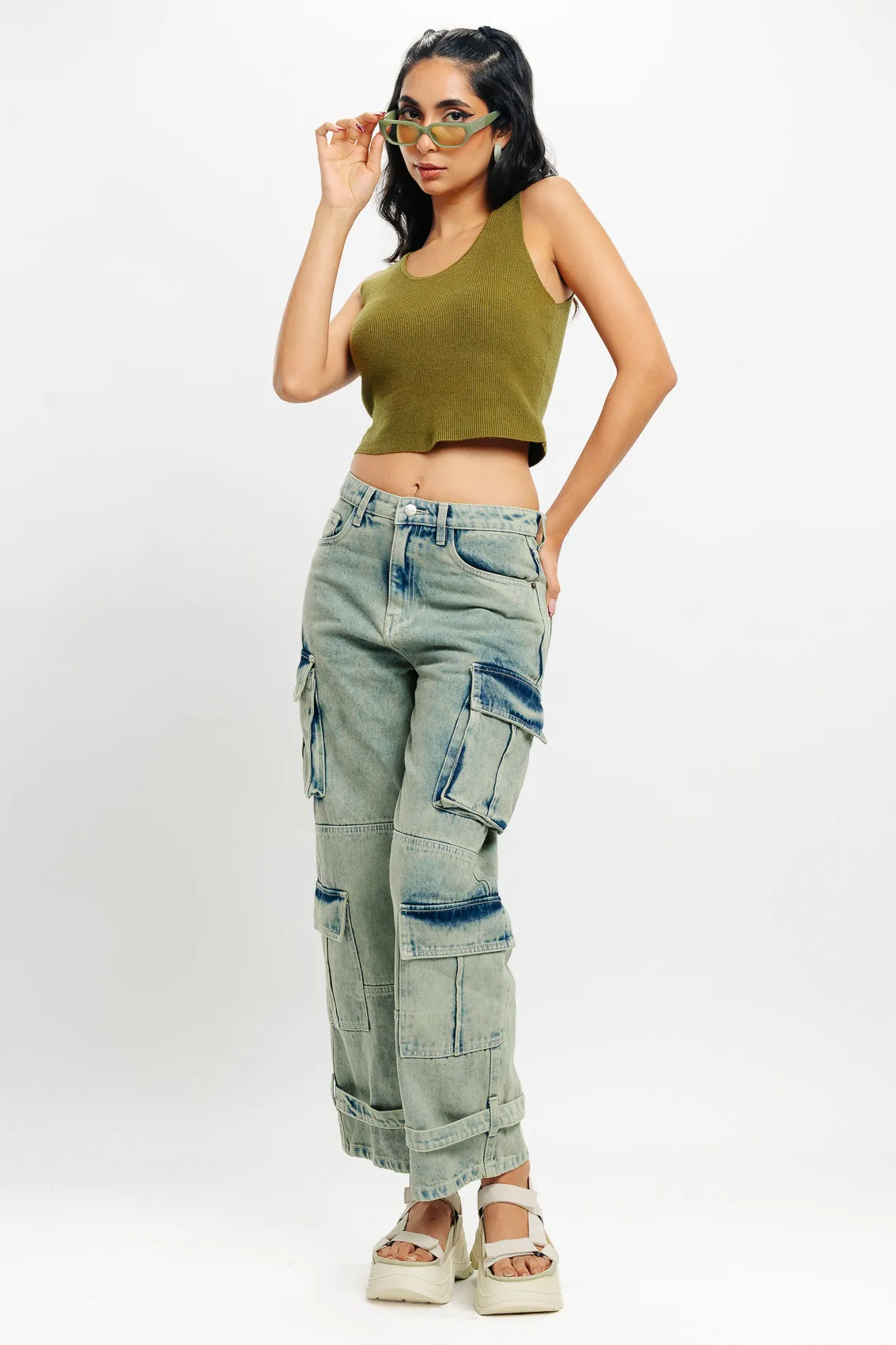 Mossy Meadow Green Crop Tank