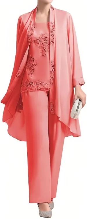 Mother of The Bride Pants Suits Mother of The Bride Dresses 3 Pieces with Jacket