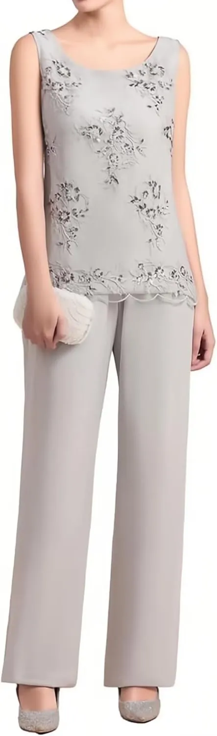 Mother of The Bride Pants Suits Mother of The Bride Dresses 3 Pieces with Jacket