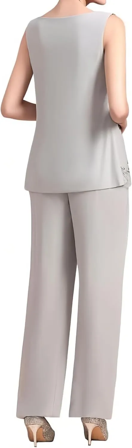 Mother of The Bride Pants Suits Mother of The Bride Dresses 3 Pieces with Jacket