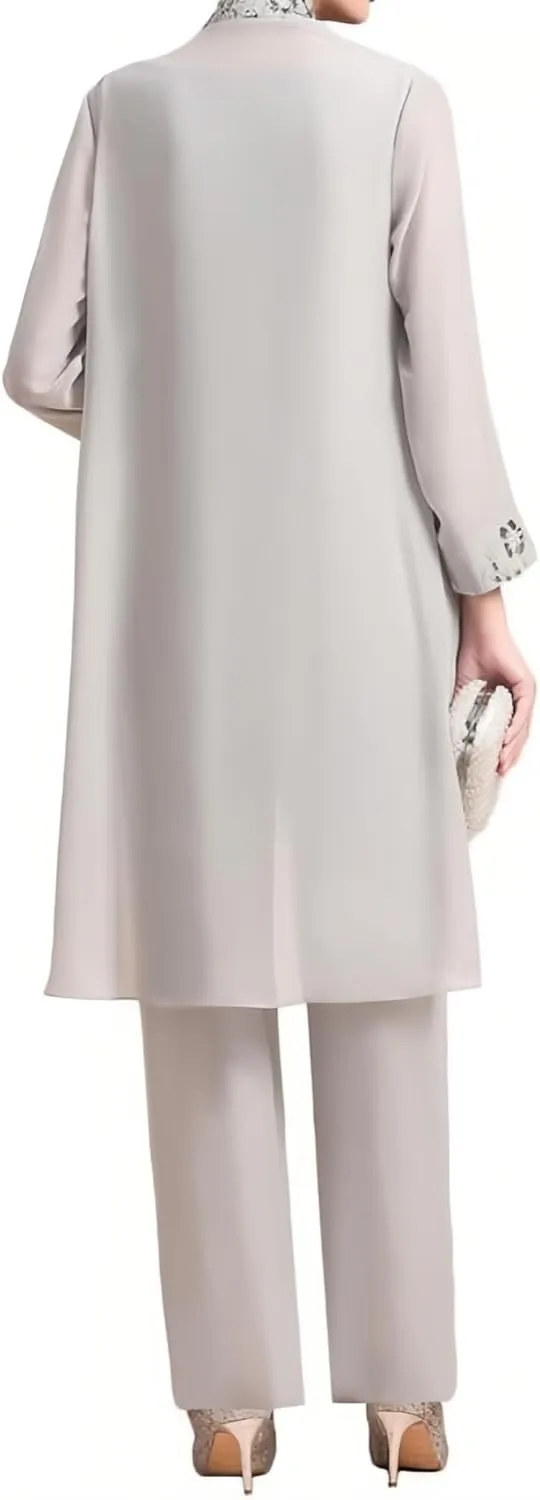 Mother of The Bride Pants Suits Mother of The Bride Dresses 3 Pieces with Jacket