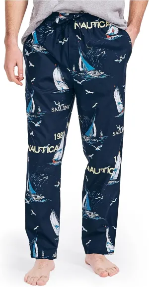 Nautica Men's Soft Woven 100% Cotton Elastic Waistband Sleep Pajama Pant