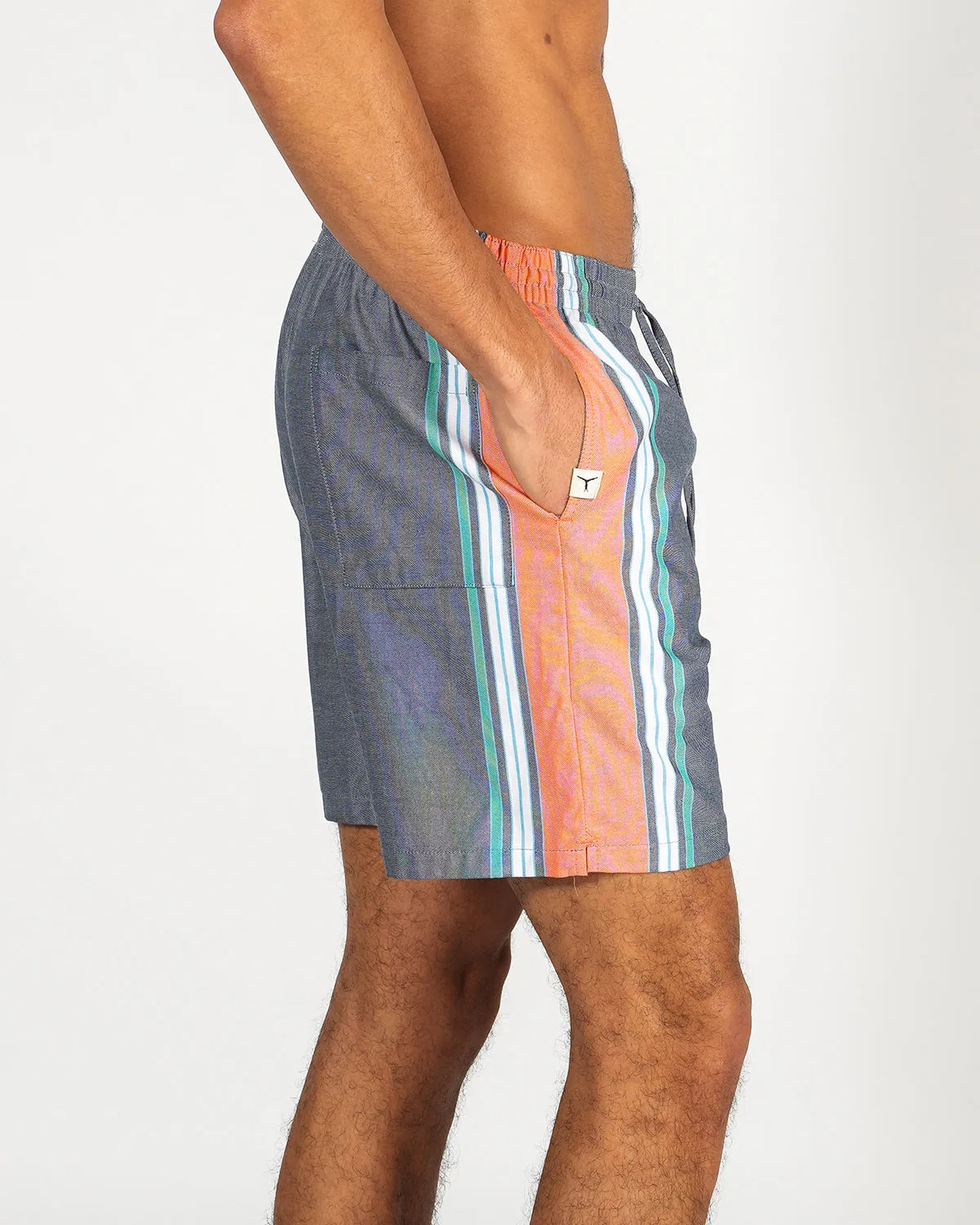 Navy and Orange Classic Shorts
