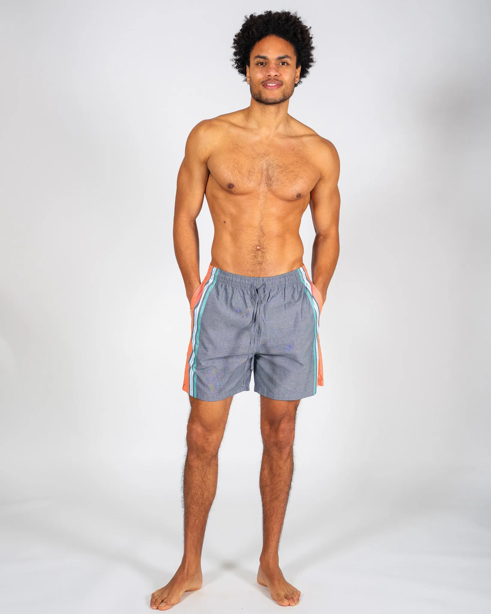 Navy and Orange Classic Shorts