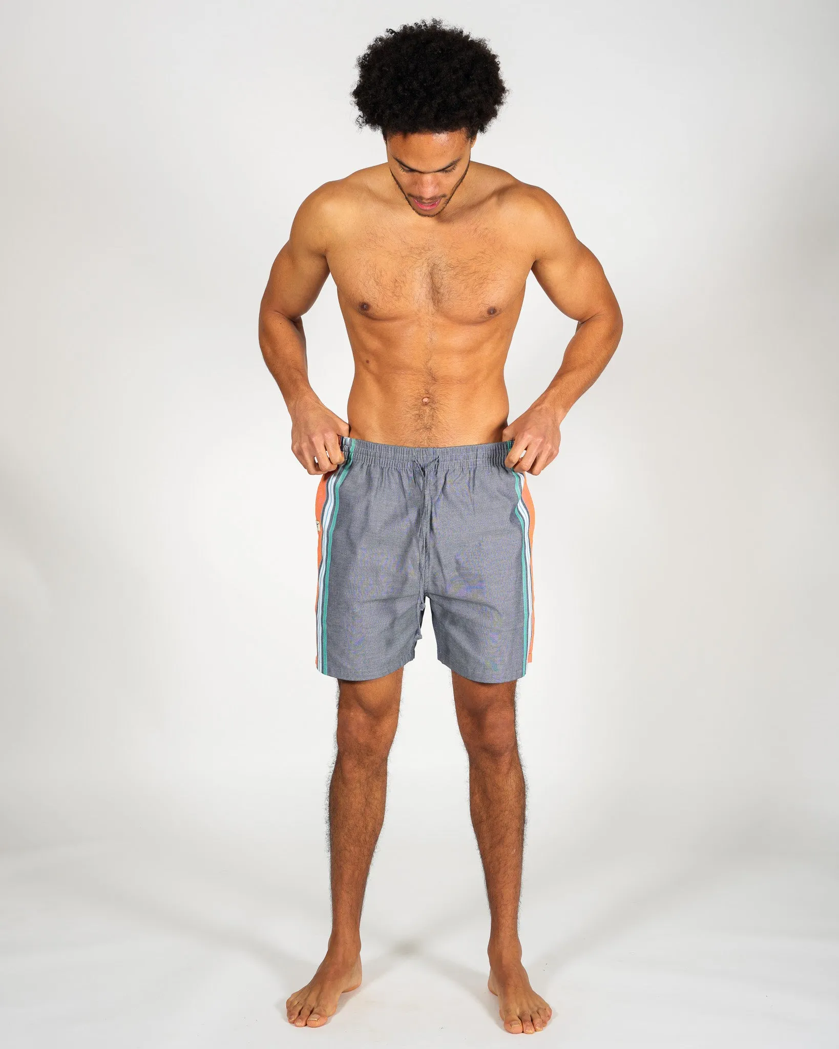 Navy and Orange Classic Shorts