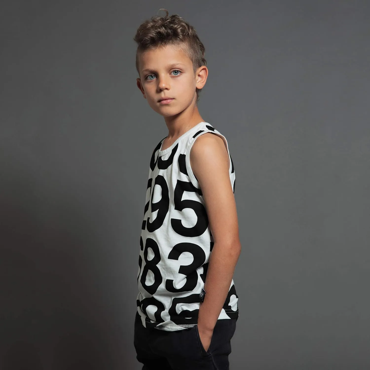 NUNUNU Kids Tank Tops, Unisex 100% Cotton Fun Print Sleeveless Shirts for Boys and Girls - Athletic and Casual Wear