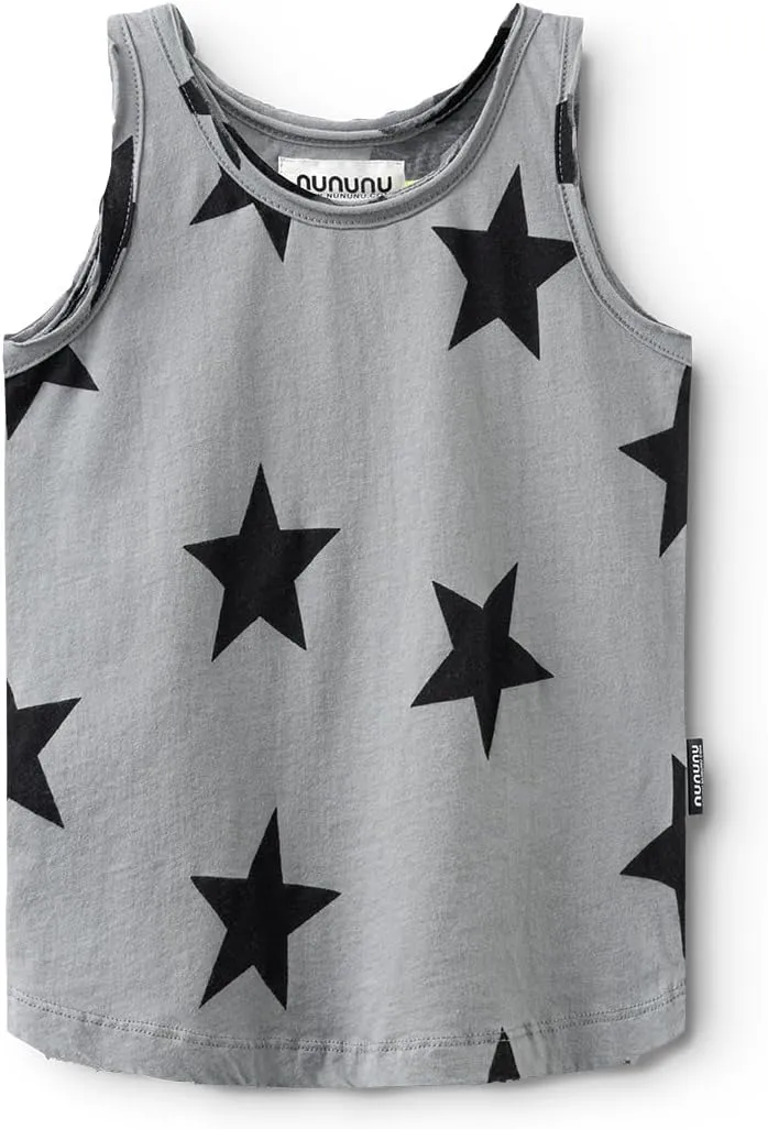NUNUNU Kids Tank Tops, Unisex 100% Cotton Fun Print Sleeveless Shirts for Boys and Girls - Athletic and Casual Wear