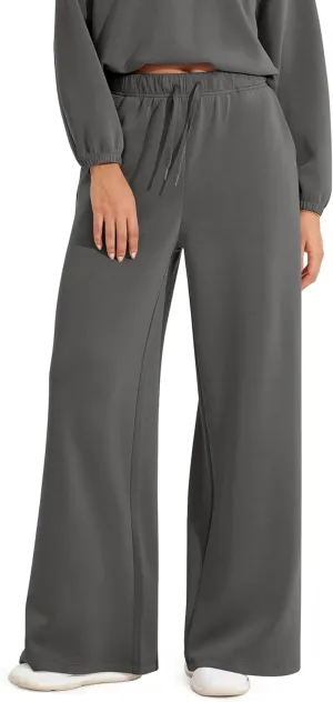 ODODOS Women's Modal Soft Extra Wide Leg Pants with Pockets Drawstring High Waist Pull-On Casual Pants