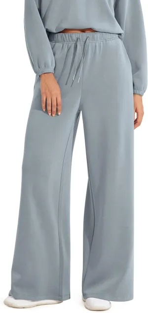 ODODOS Women's Modal Soft Extra Wide Leg Pants with Pockets Drawstring High Waist Pull-On Casual Pants