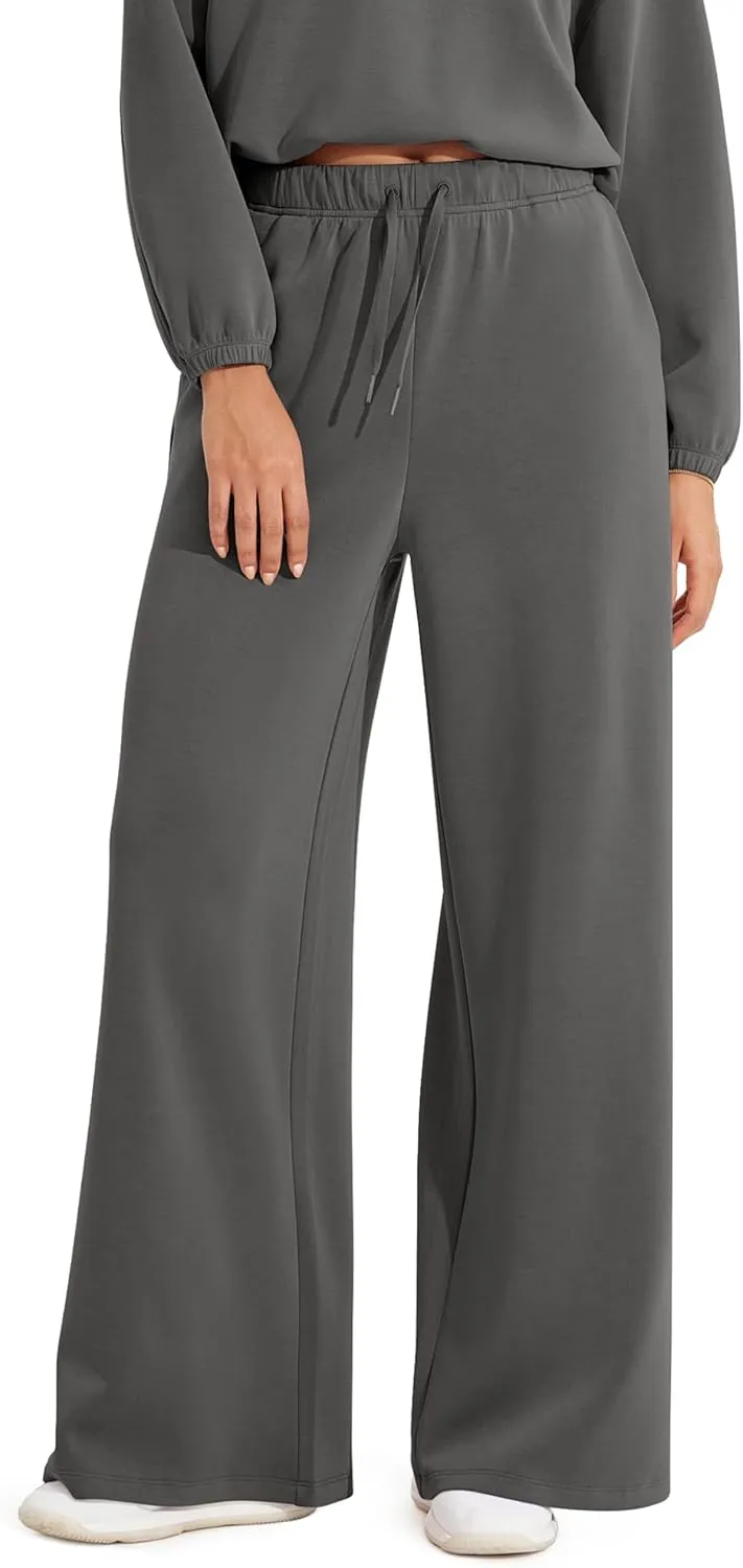ODODOS Women's Modal Soft Extra Wide Leg Pants with Pockets Drawstring High Waist Pull-On Casual Pants