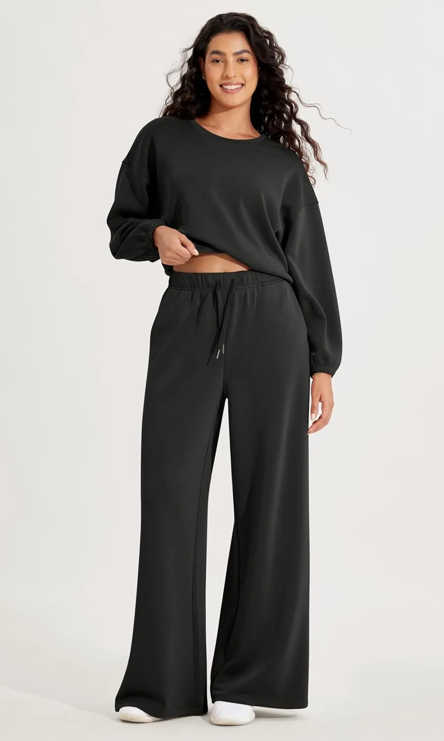ODODOS Women's Modal Soft Extra Wide Leg Pants with Pockets Drawstring High Waist Pull-On Casual Pants