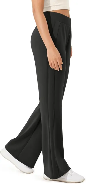 ODODOS Women's Modal Soft Mini Flared Pants with Pockets High Waist Pull-On Casual Lounge Pants-29/31" Inseam