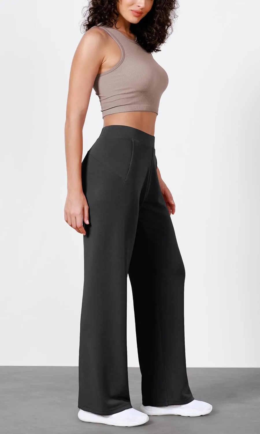 ODODOS Women's Modal Soft Wide Leg Pants Elastic High Waist Casual Lounge Relaxed Pants with Pockets - 27"/ 29" / 31" Inseam