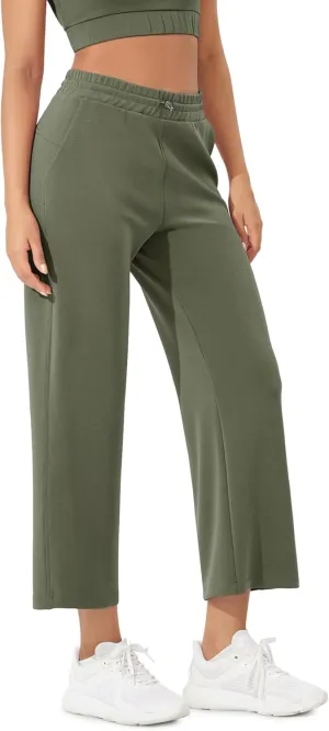 ODODOS Women's Modal Soft Wide Leg Pants with Pockets Adjustable Shockcord High Waist Casual Lounge Pants-27/29/31" Inseam