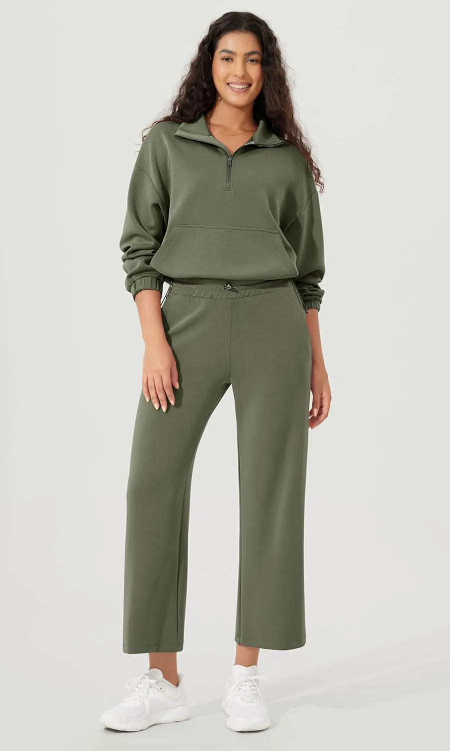 ODODOS Women's Modal Soft Wide Leg Pants with Pockets Adjustable Shockcord High Waist Casual Lounge Pants-27/29/31" Inseam