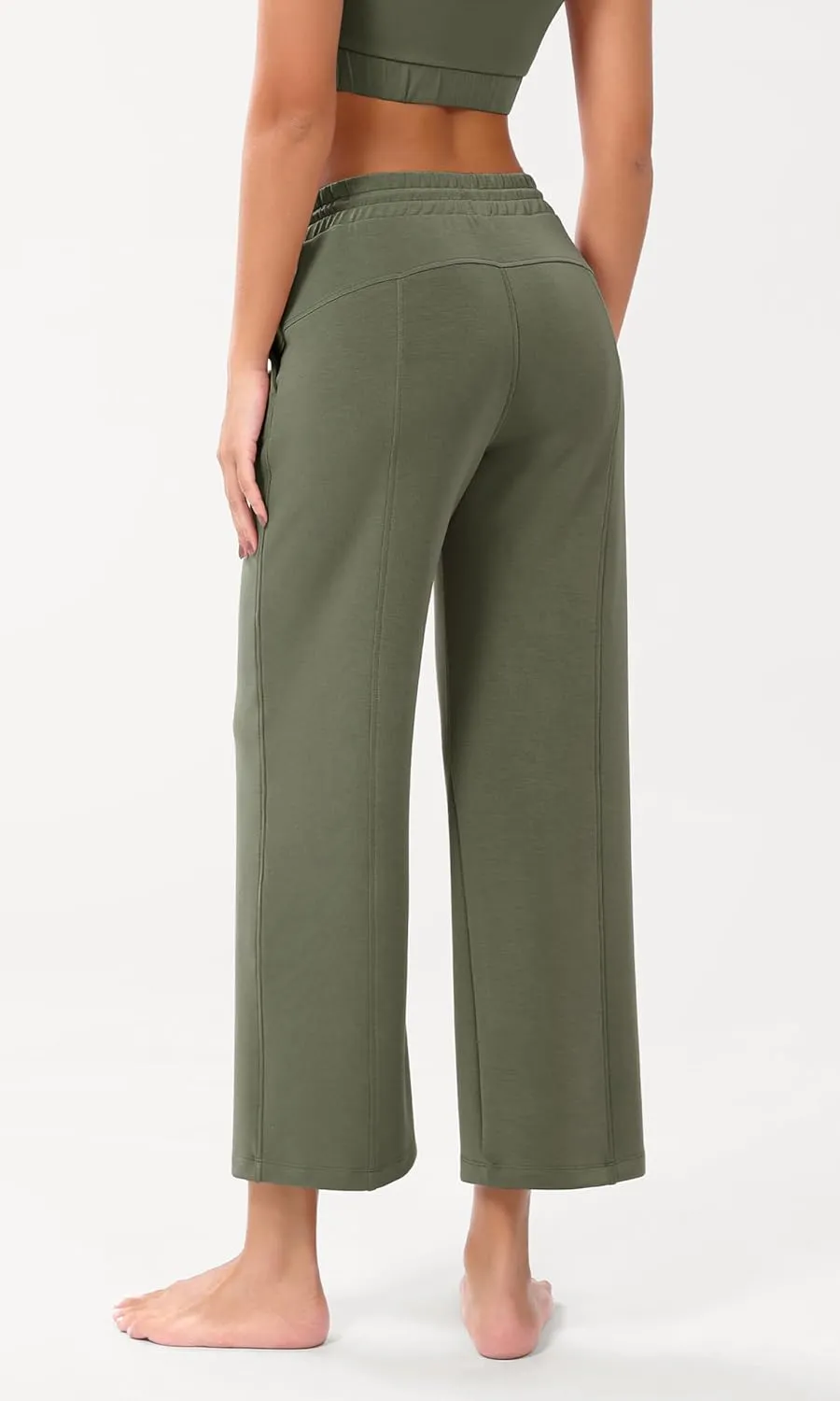 ODODOS Women's Modal Soft Wide Leg Pants with Pockets Adjustable Shockcord High Waist Casual Lounge Pants-27/29/31" Inseam