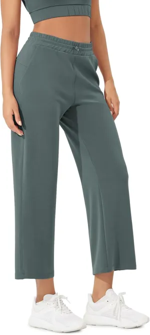 ODODOS Women's Modal Soft Wide Leg Pants with Pockets Adjustable Shockcord High Waist Casual Lounge Pants-27/29/31" Inseam