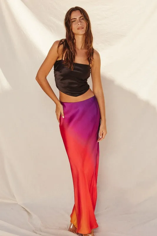 Ombre Pull On Maxi Skirt