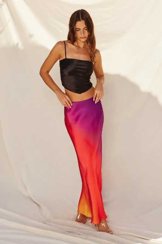 Ombre Pull On Maxi Skirt