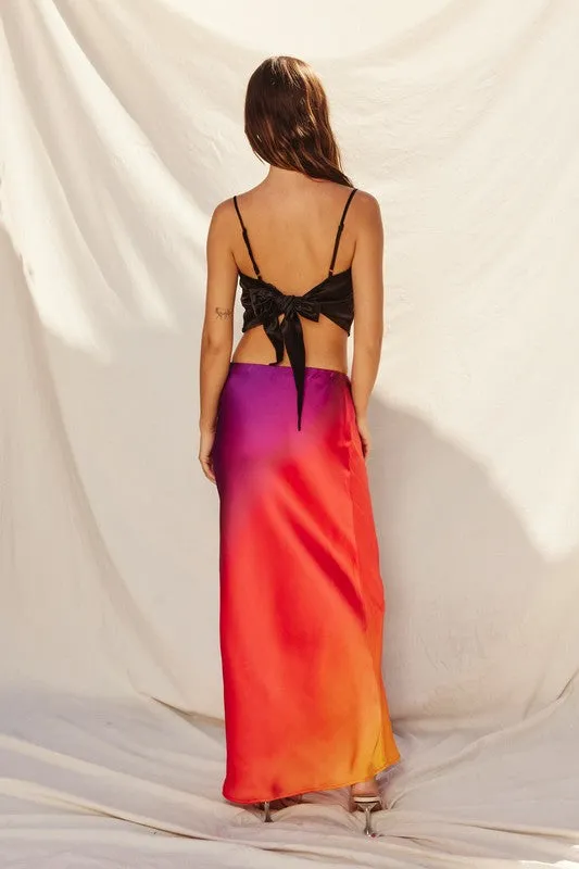 Ombre Pull On Maxi Skirt