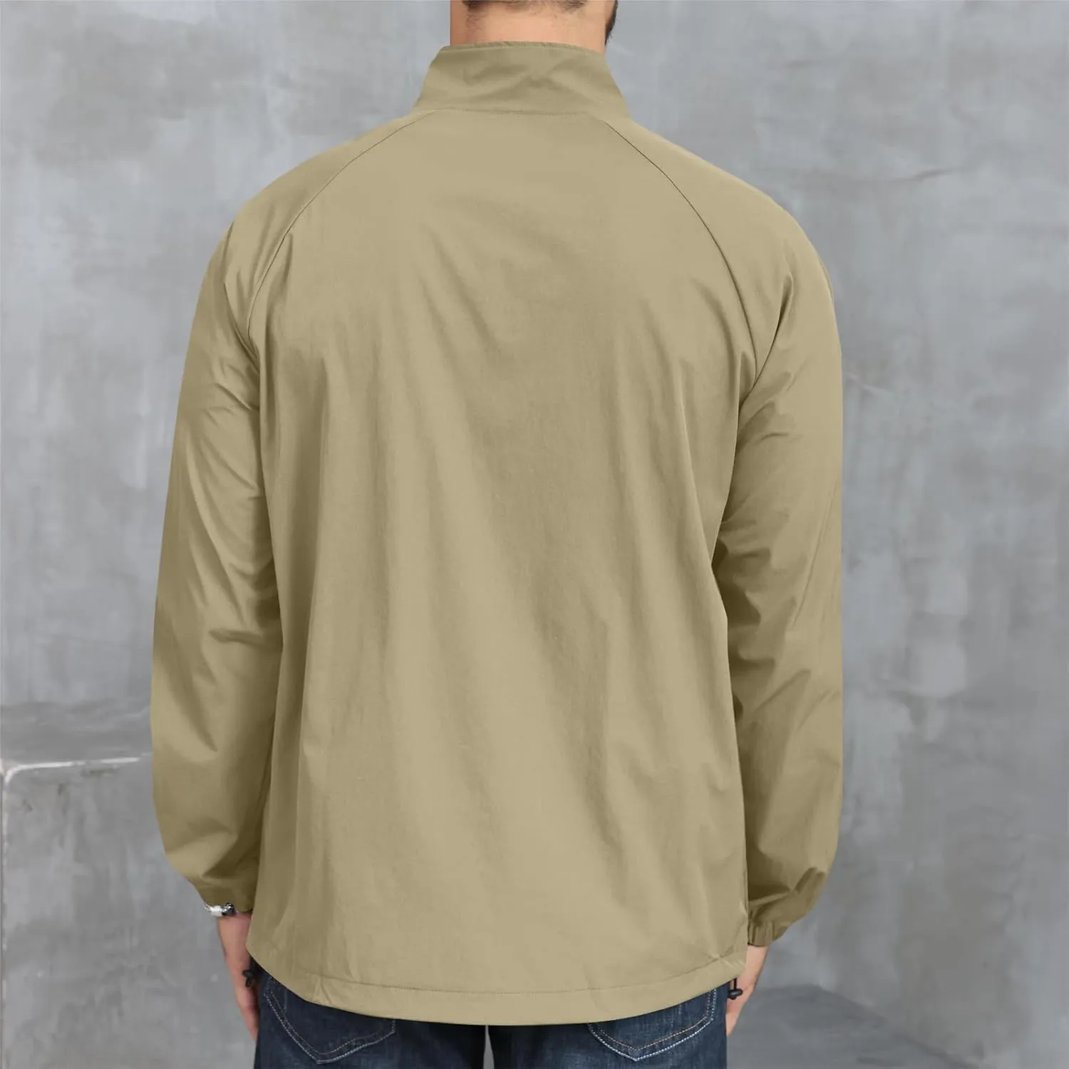Opomelo Men's Athletic Quarter Zip Pullover Golf Hiking Running Lightweight Jacket Workout Sweatshirt With Pocket