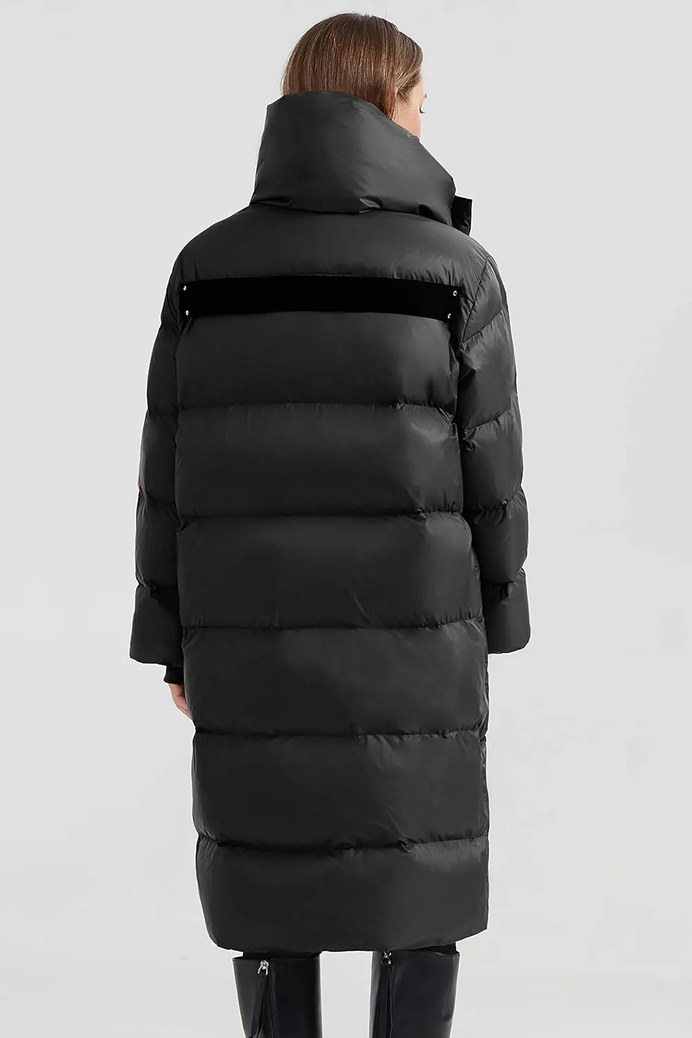 Orolay Women's Puffer Down Coat Long Stylish Winter Jacket with Warm Thickened Collar