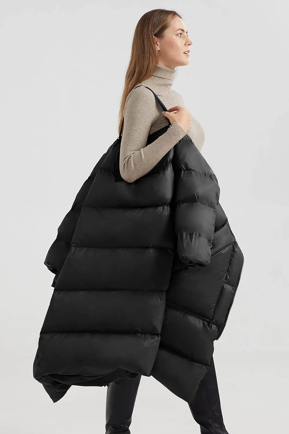 Orolay Women's Puffer Down Coat Long Stylish Winter Jacket with Warm Thickened Collar