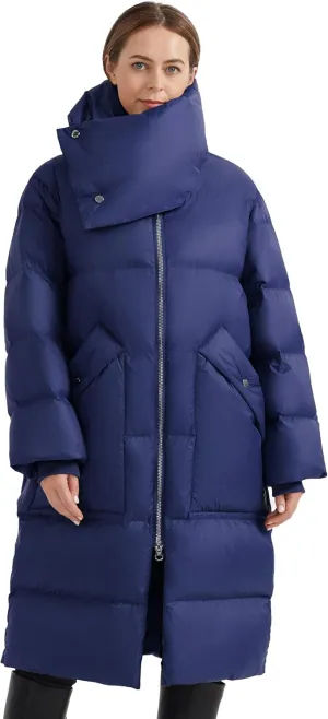 Orolay Women's Puffer Down Coat Long Stylish Winter Jacket with Warm Thickened Collar