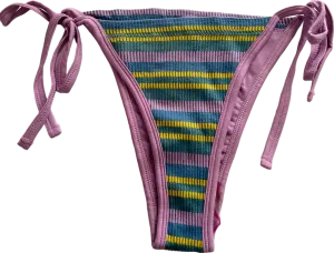 Out from Under Pink Multi-Stripe Bikini Bottoms UK M