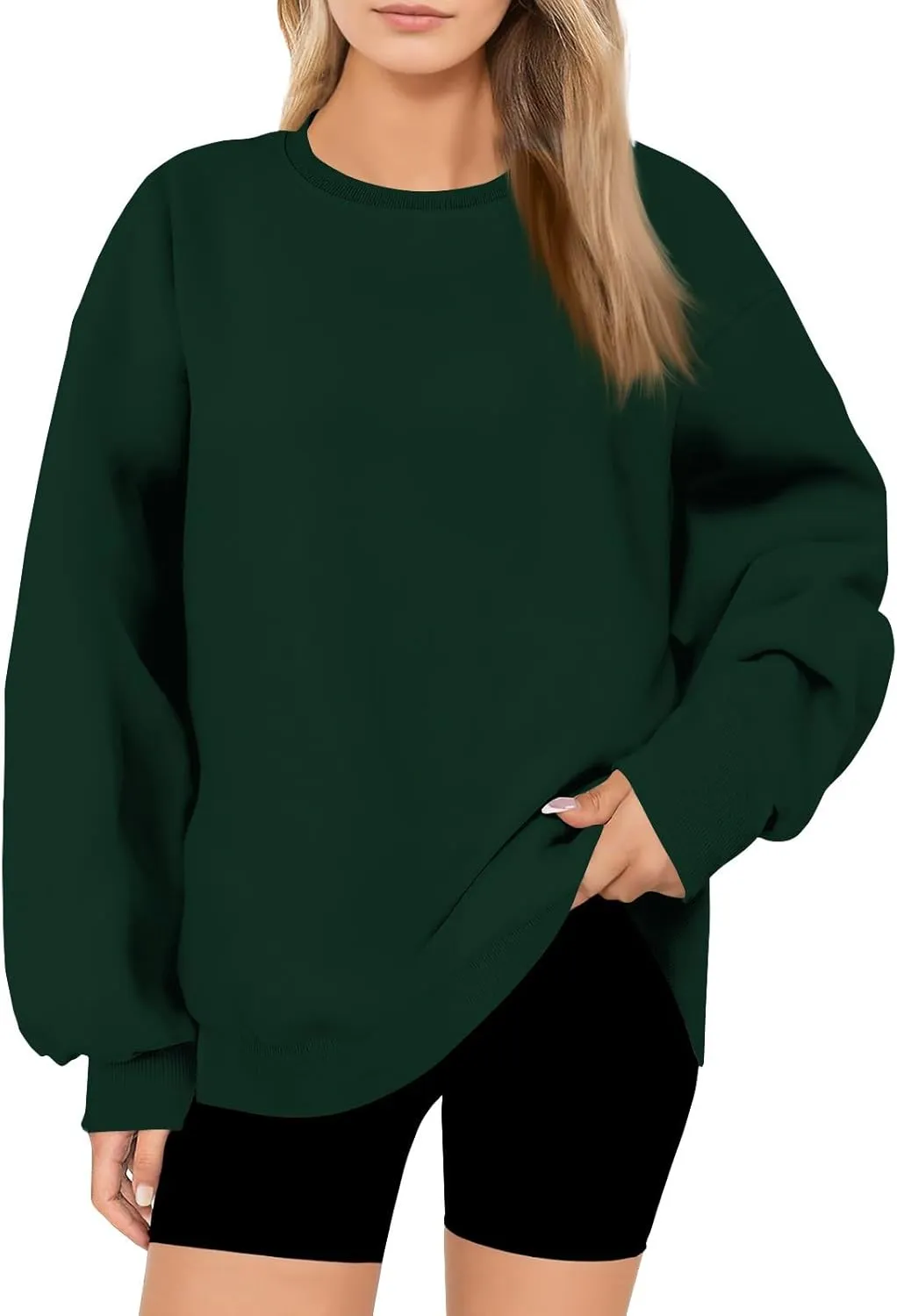 Oversized Sweatshirt for Women Crewneck Fleece Pullover Sweaters Loose Fit Plus Size Hoodie Comfy Fall Winter Tops