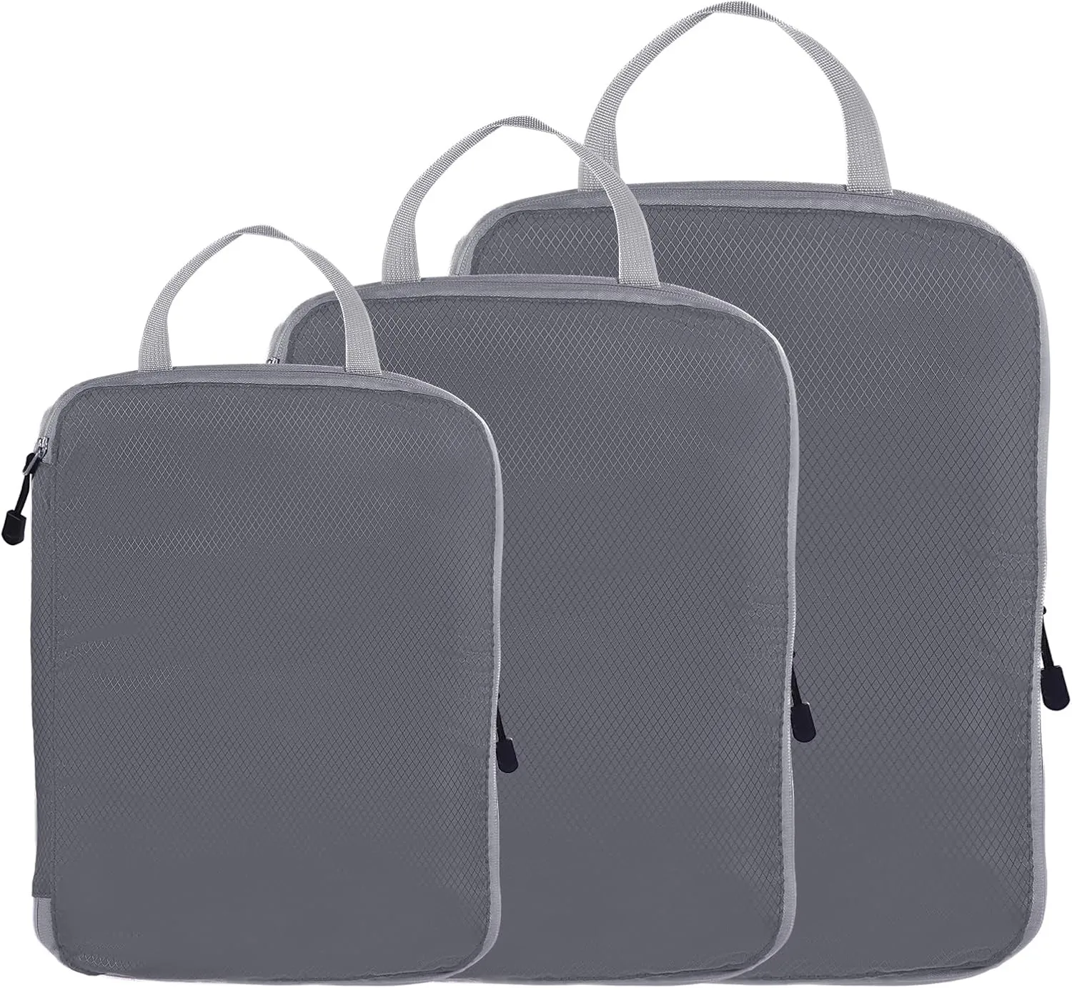 PATIKIL Compression Packing Cube for Travel, 3 Set Waterproof Nylon Luggage Organizer Bags Lightweight Compression Cube for Outdoor Suitcases Backpack, Gray