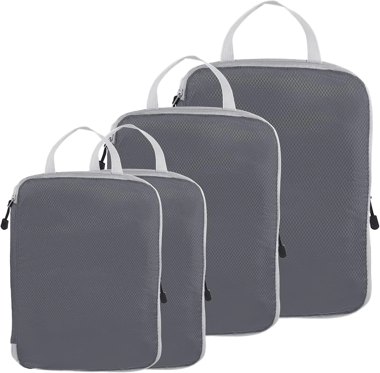 PATIKIL Compression Packing Cube for Travel, 4 Set Waterproof Nylon Luggage Organizer Bags Lightweight Compression Cube for Outdoor Suitcases Backpack, Gray
