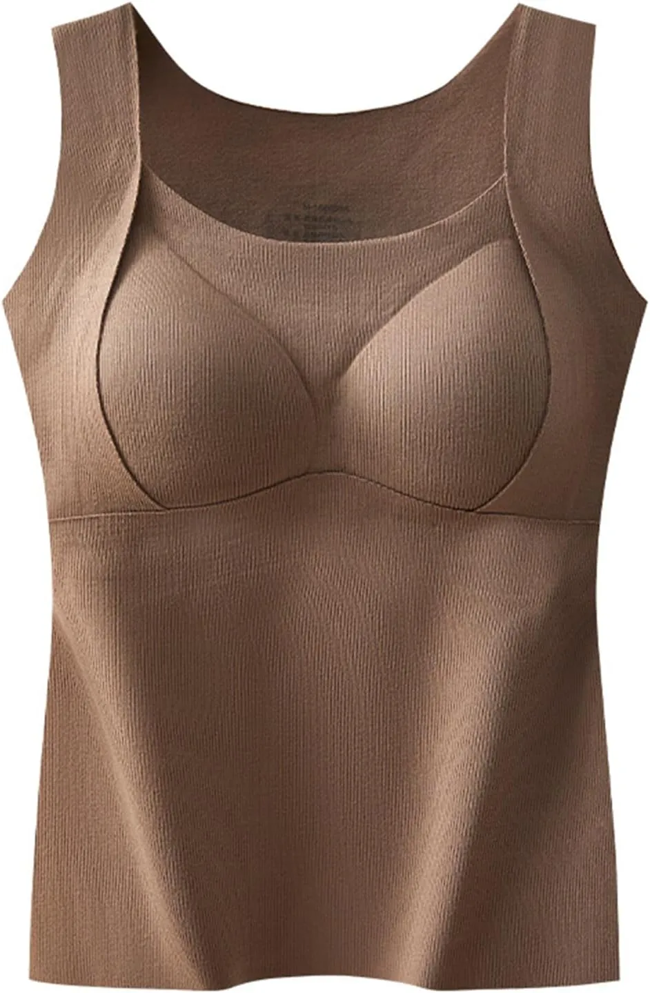 Patiyu Shop Built Bra, Camisole with Built-in Shelf Bra,2 in 1 Warming Vest with Built in Bra, Bra Tank Tops for Women