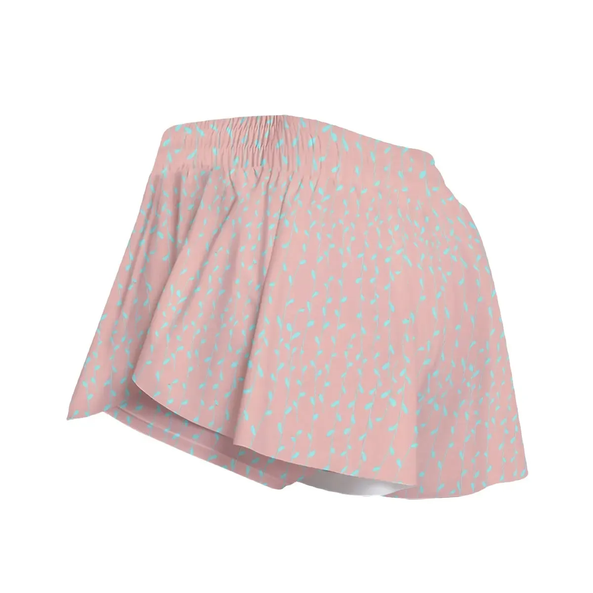 Pink and Blue leaves Sport Skorts With Pocket. Miami Collection