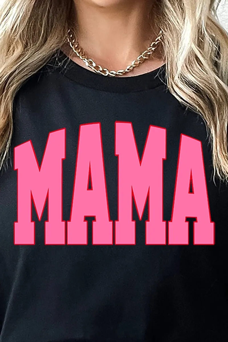 Pink Arched Mama Short Sleeve Relaxed Fit T-Shirt