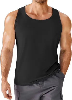 PINSPARK Beach Tank Tops for Men Summer Quick Dry Sleeveless Gym Workout Shirts Mens Athletic Running Tank Top UPF 50 