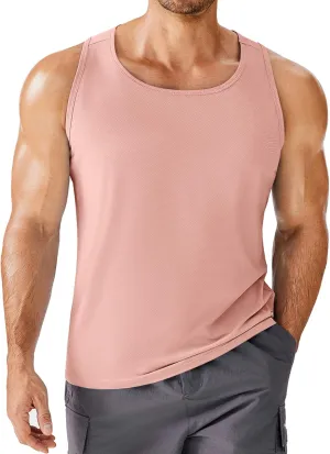 PINSPARK Beach Tank Tops for Men Summer Quick Dry Sleeveless Gym Workout Shirts Mens Athletic Running Tank Top UPF 50 