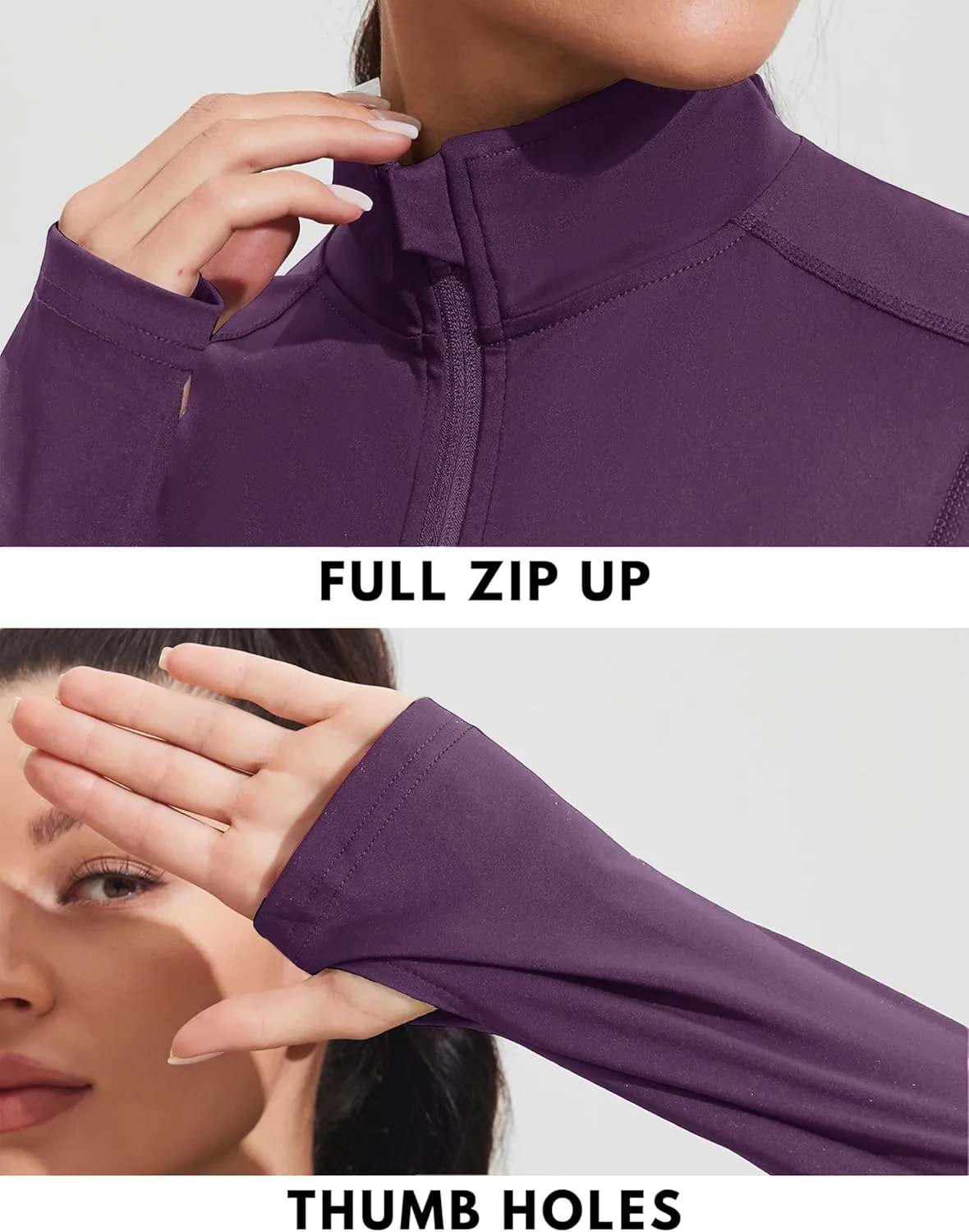 PINSPARK Women's Athletic Jackets Slim Fit Workout Jacket Full Zip Up Running Gym Yoga Sports Tops with Pockets