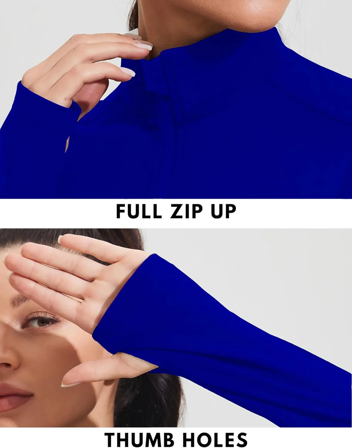 PINSPARK Women's Athletic Jackets Slim Fit Workout Jacket Full Zip Up Running Gym Yoga Sports Tops with Pockets