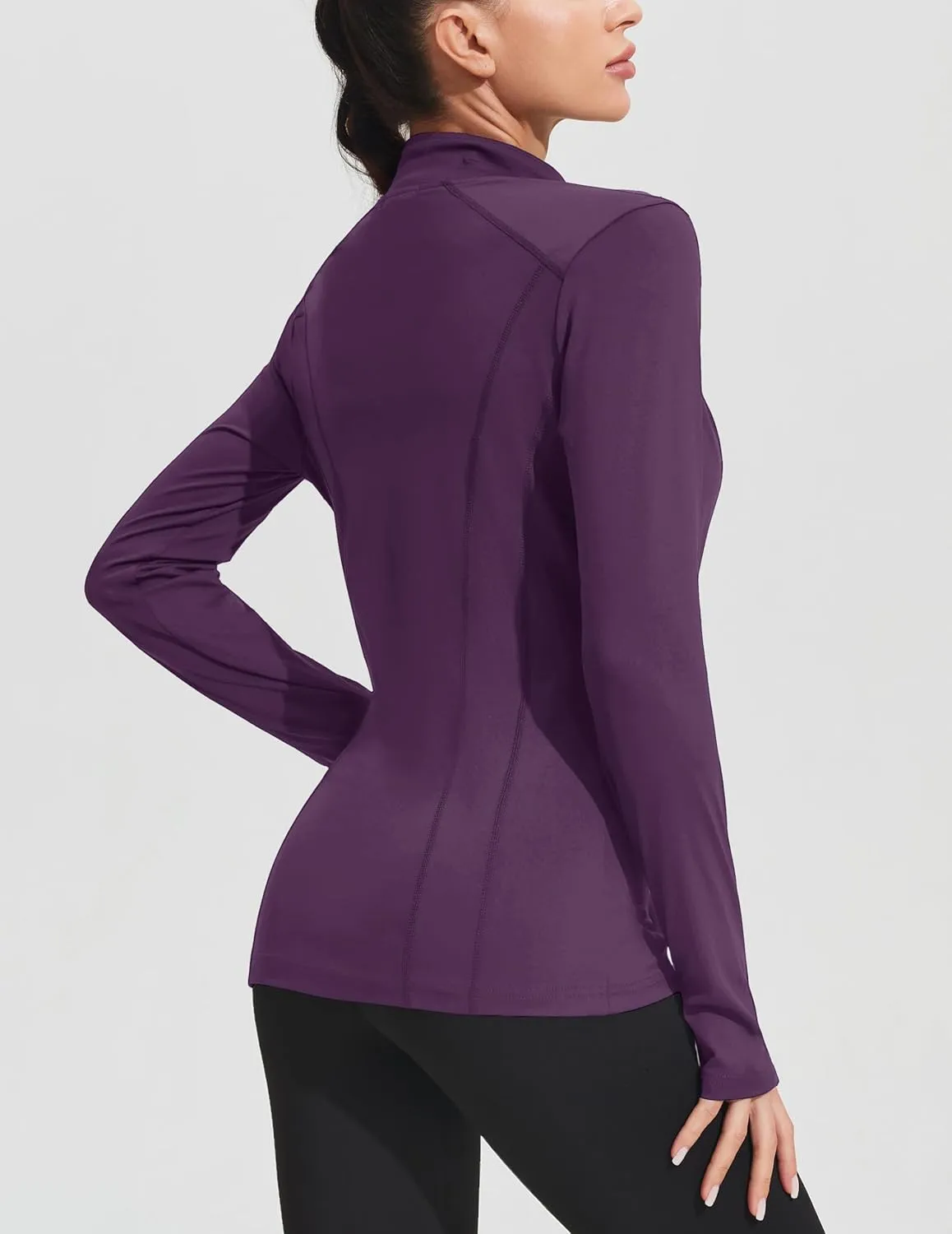 PINSPARK Women's Athletic Jackets Slim Fit Workout Jacket Full Zip Up Running Gym Yoga Sports Tops with Pockets