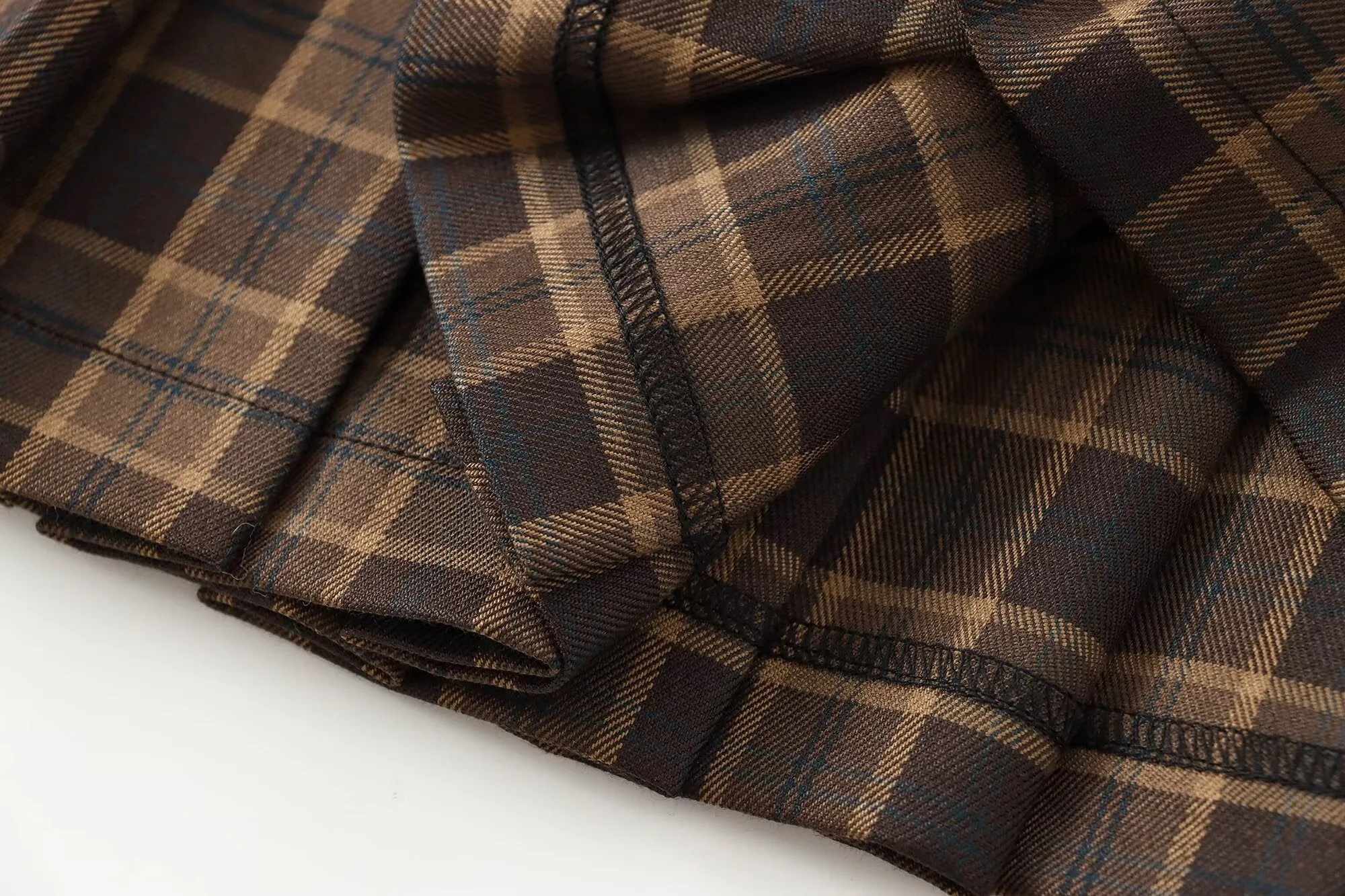 Plaid Pleated Tied Waist Mini Skirt