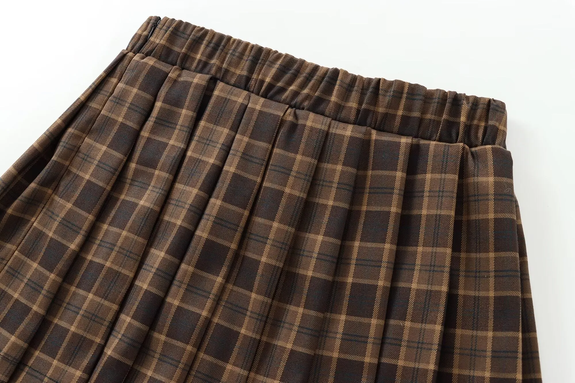 Plaid Pleated Tied Waist Mini Skirt