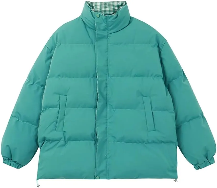 Pulcykp Women's Down Jackets Stand Collar Thicken Winter Puffer Coat Cotton Padded Outwear