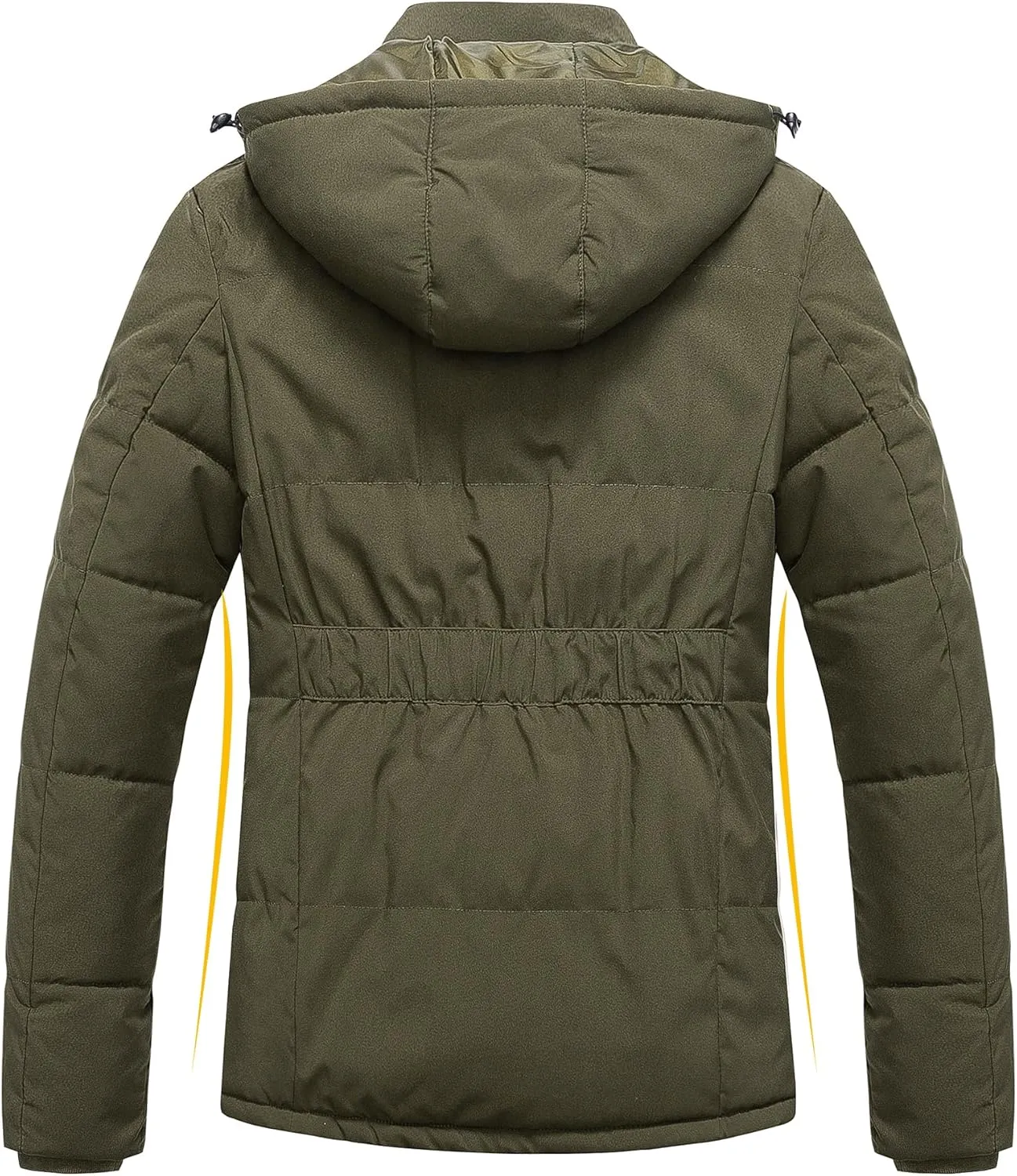 Pursky Women's Warm Winter Thicken Coat Waterproof Cropped Jackets Parka With Removable Hood